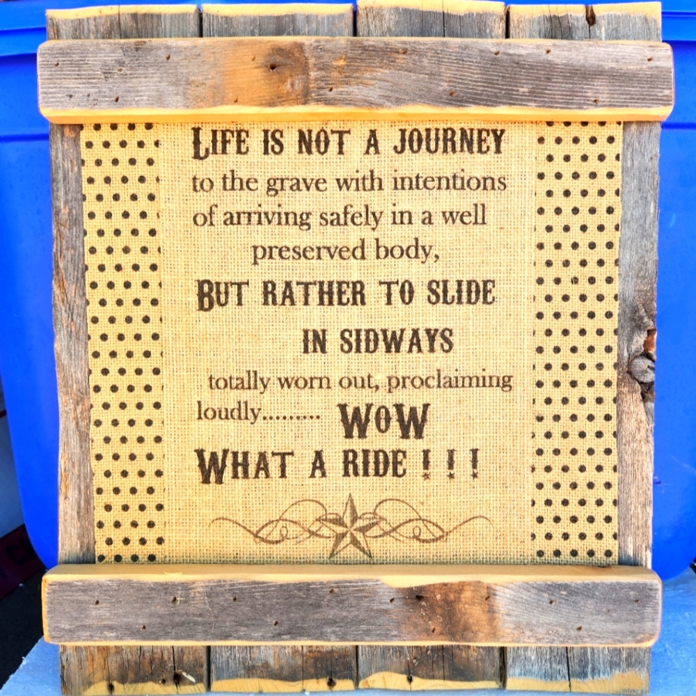 COWBOY DECOR, 14x17 Hand Crafted on Barnwood $ Burlap